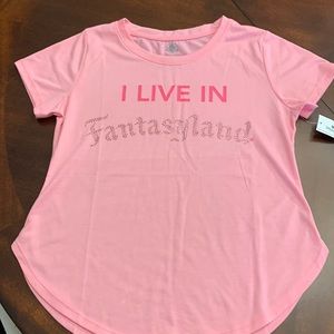 NWT Disney World I LIVE IN FANTASYLAND 🏰Embellished Bling T-Shirt Size XS